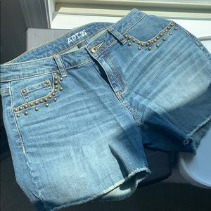 Apt9 Studded Jean Shorts